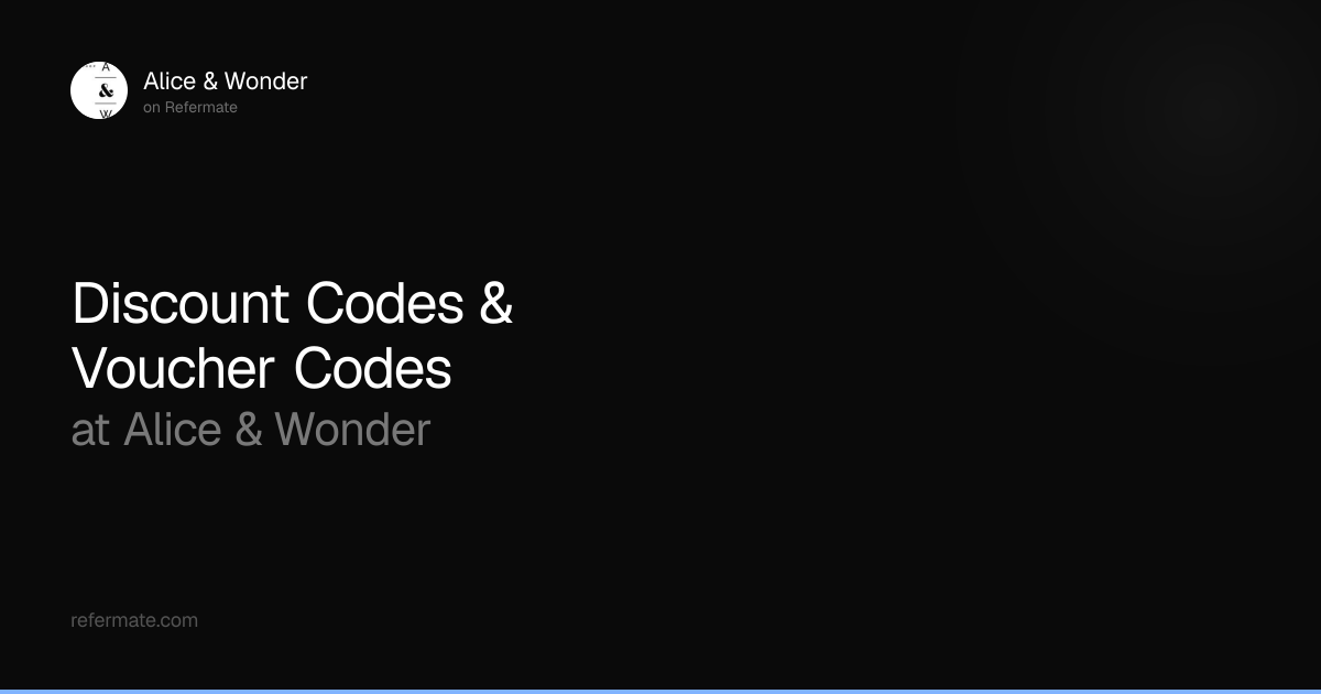 Alice & Wonder Discount Codes - 24 Verified - 30% Off - April 2026 ...