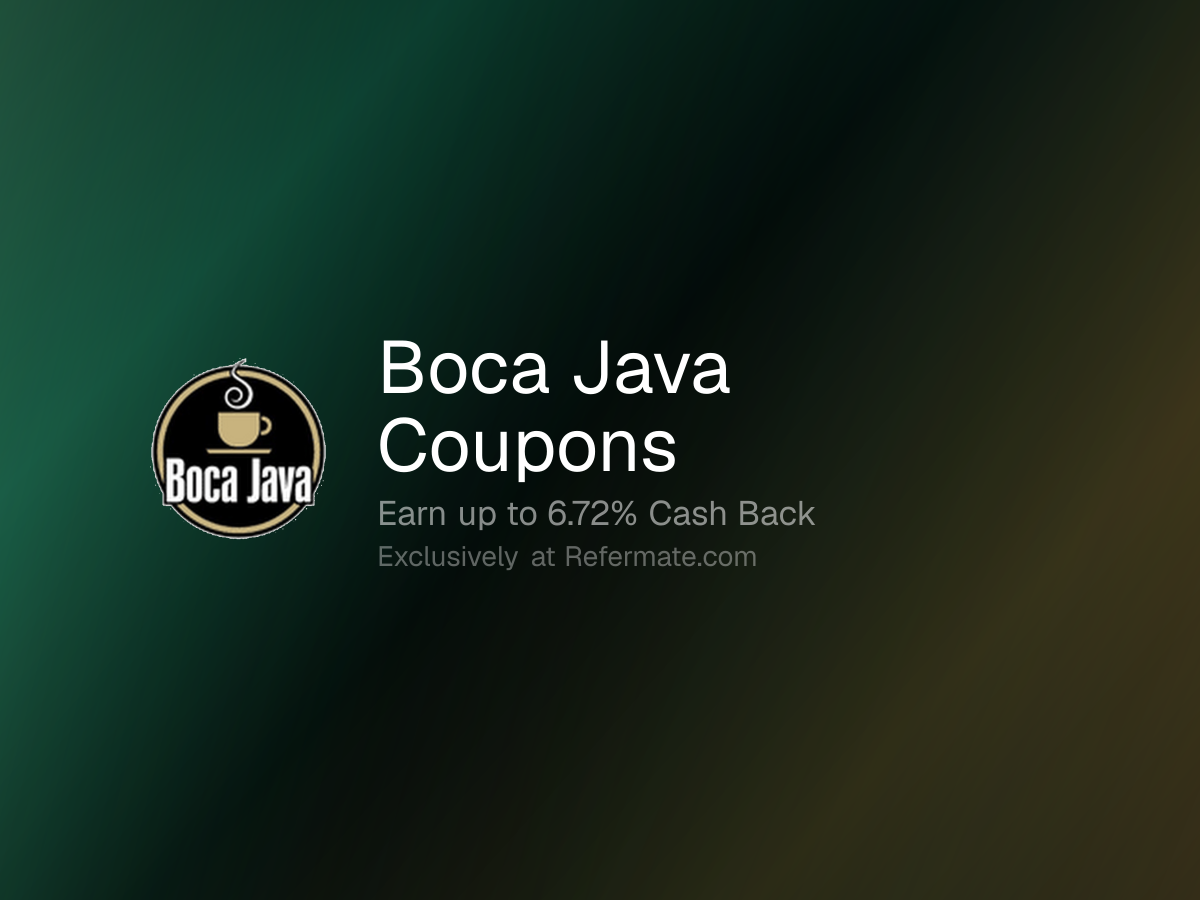 Boca Java Promo Codes - 29 Verified - 41% Off + Up to 6.72% Cash Back ...