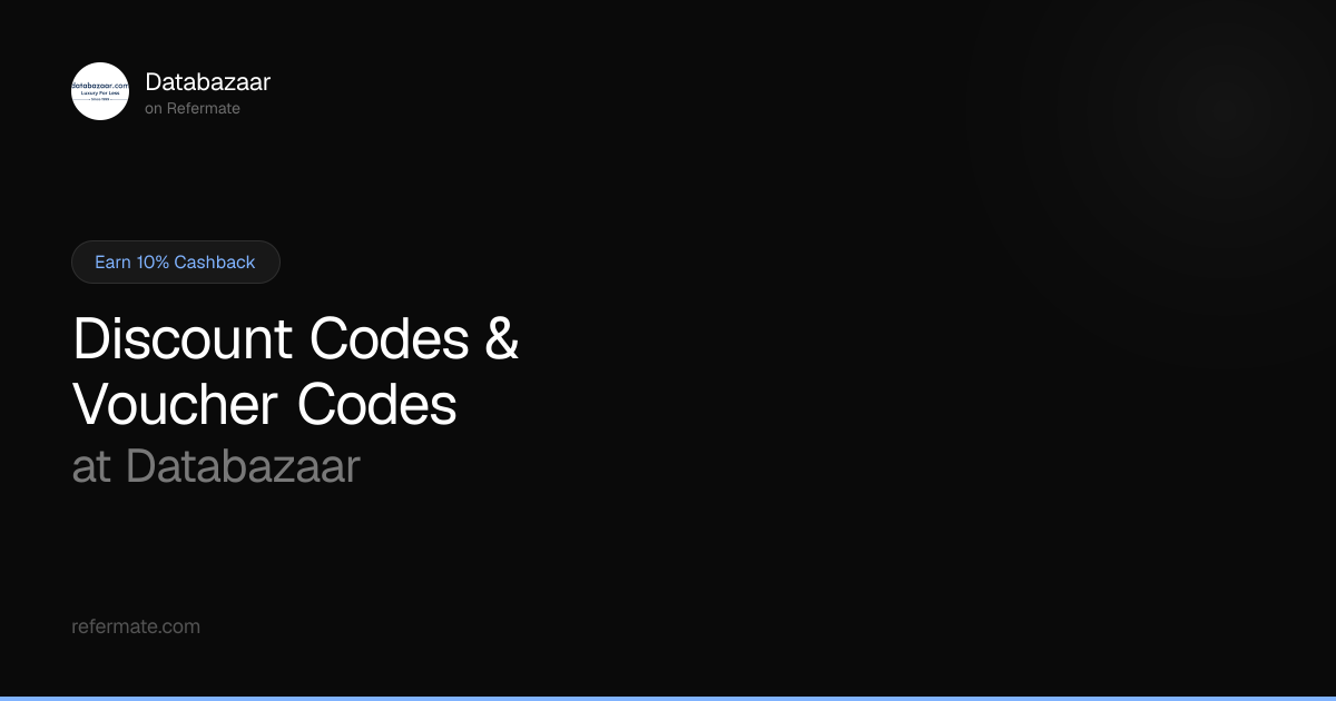 Databazaar Discount Codes - 23 Verified - 70% Off - April 2026 | Refermate