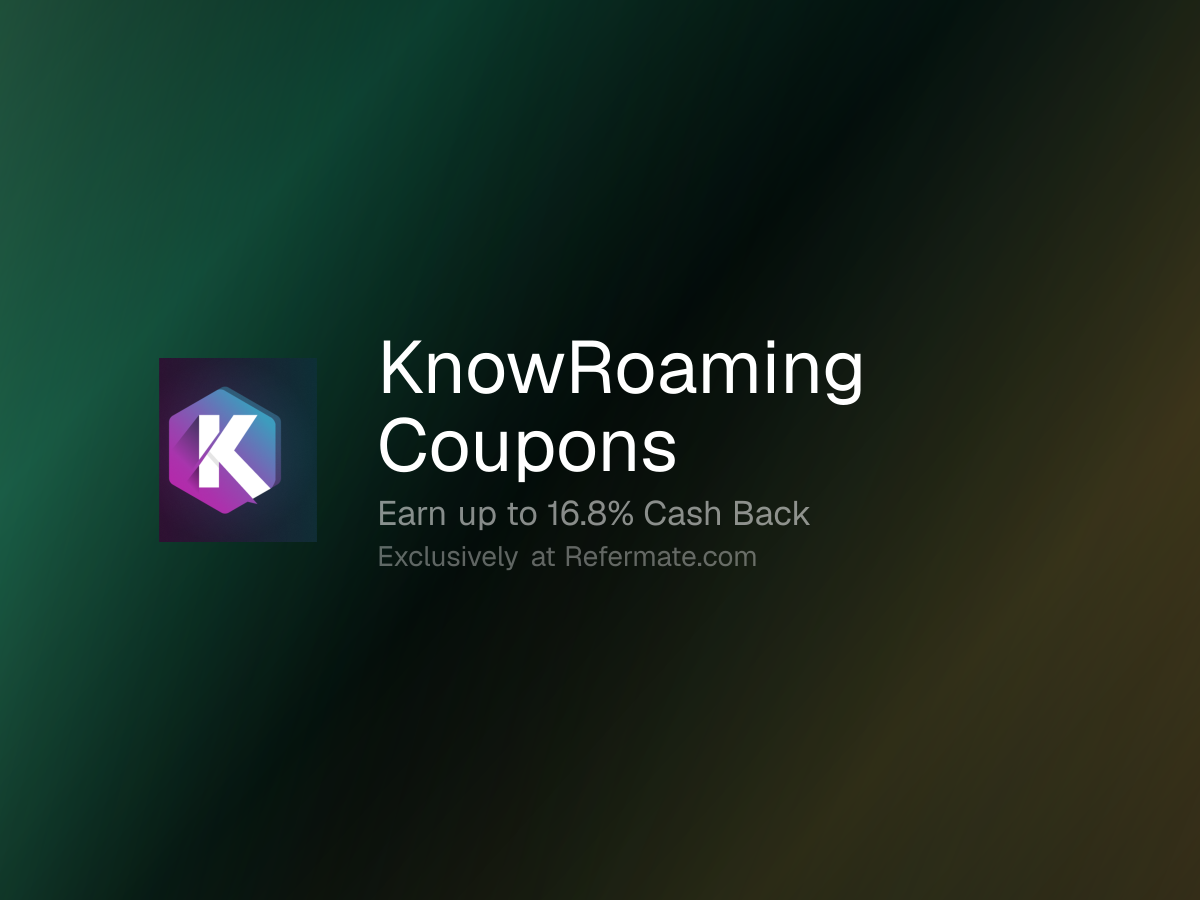 KnowRoaming Promo Codes - 29 Verified - 20% Off + Up to 8.4% Cash Back ...