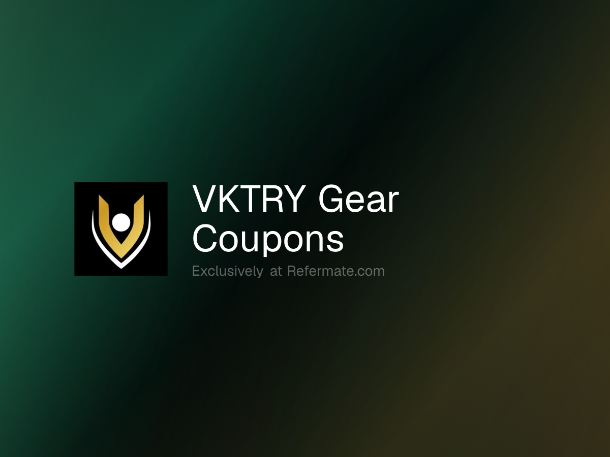 VKTRY Gear Promo Codes - 37 Verified - 30% Off - June 2026 | Refermate